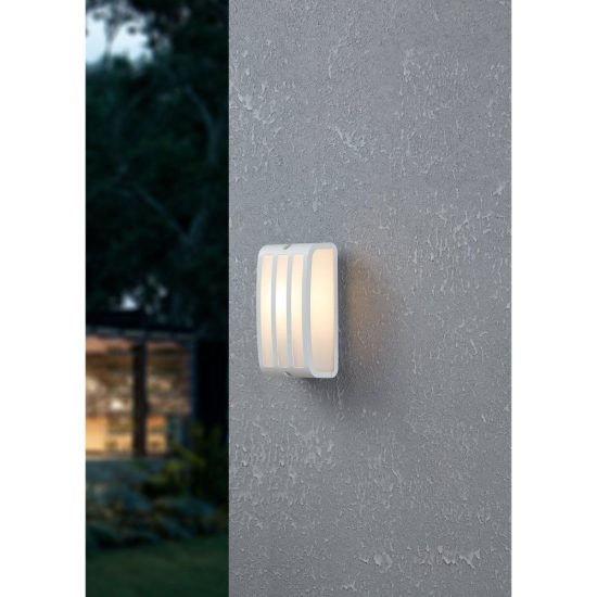 Eglo camarda applique da esterno 22cm ip54 moderna rettangolare a tre fasce bianca