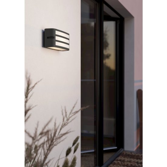 Eglo camarda applique da esterno 22cm ip54 moderna rettangolare a tre fasce antracite