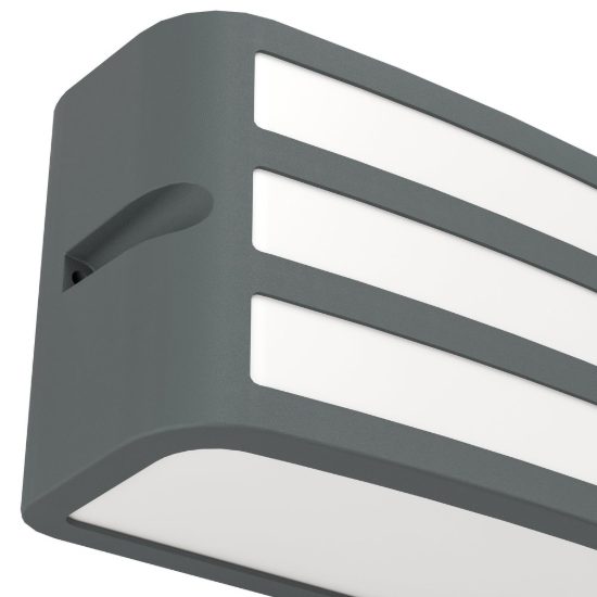 Eglo camarda applique da esterno 22cm ip54 moderna rettangolare a tre fasce antracite