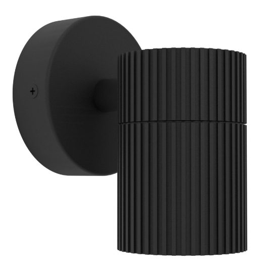 Eglo tomelloso applique da esterno 6cm ip44 moderna cilindrica verso il basso nera