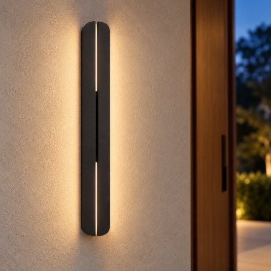 Eglo vascella applique da esterno led 10,5w cct 2700k 6500k 60cm ip44 moderna lineare nera