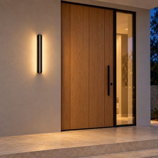 Eglo vascella applique da esterno led 10,5w cct 2700k 6500k 60cm ip44 moderna lineare nera