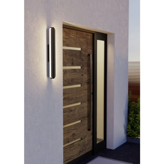 Eglo vascella applique da esterno led 10,5w cct 2700k 6500k 60cm ip44 moderna lineare nera