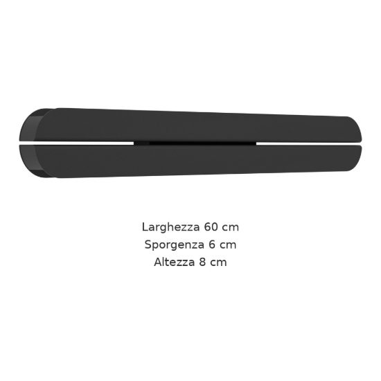 Eglo vascella applique da esterno led 10,5w cct 2700k 6500k 60cm ip44 moderna lineare nera