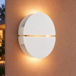 Eglo vascella applique da esterno led 5w cct 2700k 6500k 18cm ip44 moderna rotonda bianca