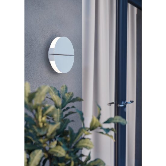 Eglo vascella applique da esterno led 5w cct 2700k 6500k 18cm ip44 moderna rotonda bianca