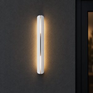 Eglo vascella applique da esterno led 10,5w cct 2700k 6500k 60cm ip44 moderna lineare bianca