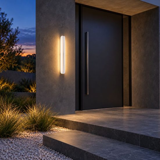 Eglo vascella applique da esterno led 10,5w cct 2700k 6500k 60cm ip44 moderna lineare bianca