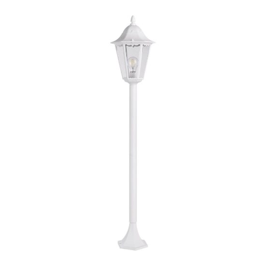 Eglo navedo lampione da giardino 120cm ip44 classico a lanterna bianco