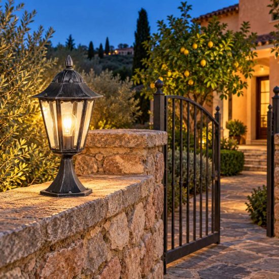 Eglo navedo lampioncino da giardino 47cm ip44 classico a lanterna nero e argento patinato
