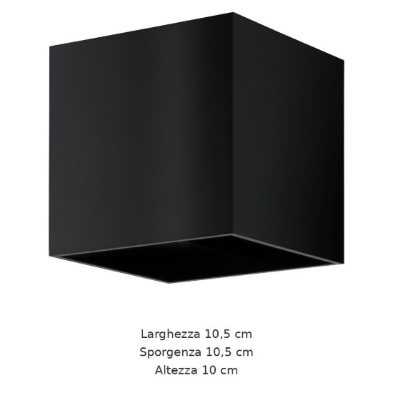 Eglo barcarola e applique da esterno led 4,5w 4000k 10,5cm ip44 moderna quadrata nera