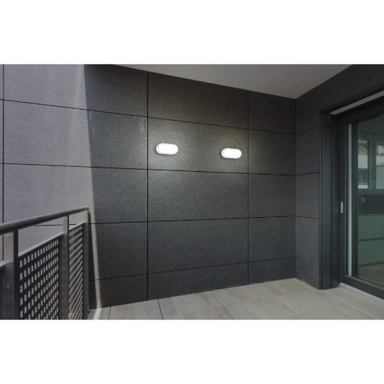 Eglo boschetto e applique e plafoniera da esterno led 11,5w 4000k 20,5cm ip54 moderna ovale bianca