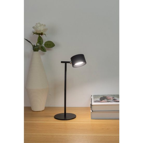 Eglo muraglie applique con faretto led 5w cct 2700k 6500k orientabile 7,5cm ricaricabile moderna rotonda nera