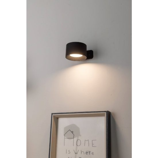 Eglo muraglie applique con faretto led 5w cct 2700k 6500k orientabile 7,5cm ricaricabile moderna rotonda nera