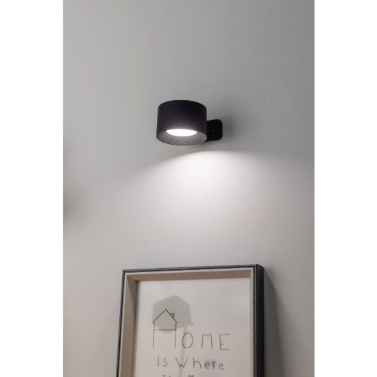 Eglo muraglie applique con faretto led 5w cct 2700k 6500k orientabile 7,5cm ricaricabile moderna rotonda nera