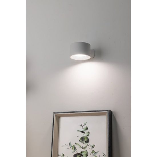 Eglo muraglie applique con faretto led 5w cct 2700k 6500k orientabile 7,5cm ricaricabile moderna rotonda bianca
