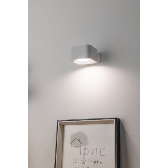 Eglo muraglie applique con faretto led 5w cct 2700k 6500k orientabile 7,5cm ricaricabile moderna quadrata bianca