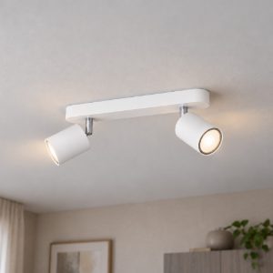 Eglo reciso e plafoniera con 2 faretti gu10 orientabili 30cm moderna bianca