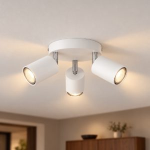 Eglo reciso e plafoniera con 3 faretti gu10 orientabili 14cm moderna bianca