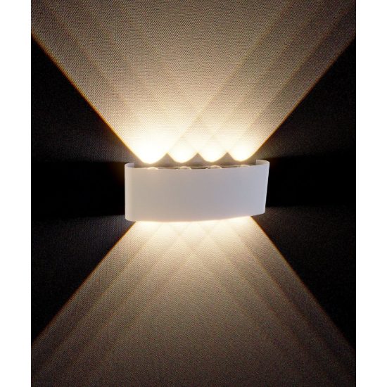 Eglo cosolenzo e applique da esterno led 8w 3000k 22cm ip44 moderna rettangolare biemissione bianca