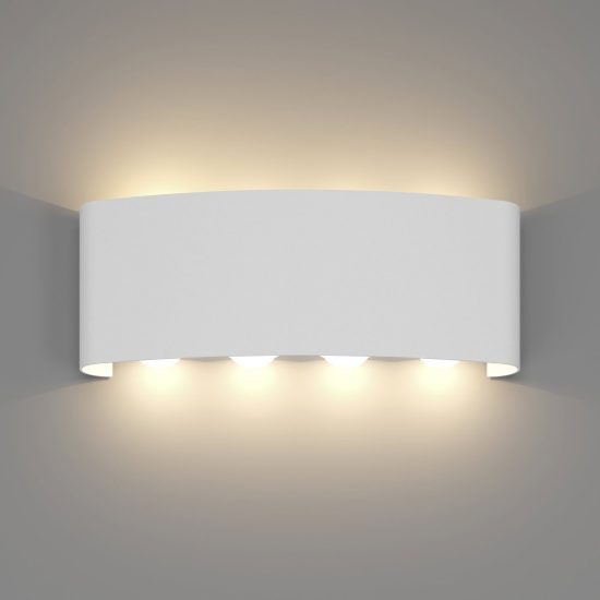 Eglo cosolenzo e applique da esterno led 8w 3000k 22cm ip44 moderna rettangolare biemissione bianca