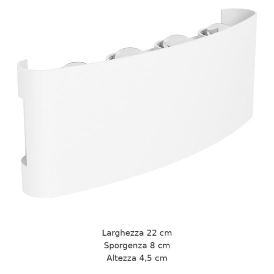Eglo cosolenzo e applique da esterno led 8w 3000k 22cm ip44 moderna rettangolare biemissione bianca