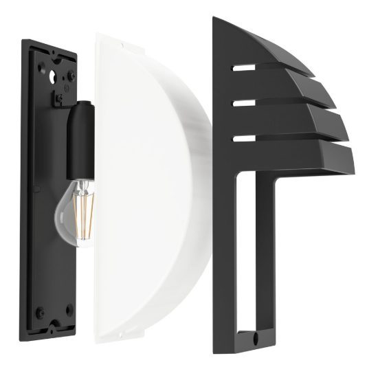 Eglo cimoneri e applique da esterno 8cm ip44 moderna rettangolare nera