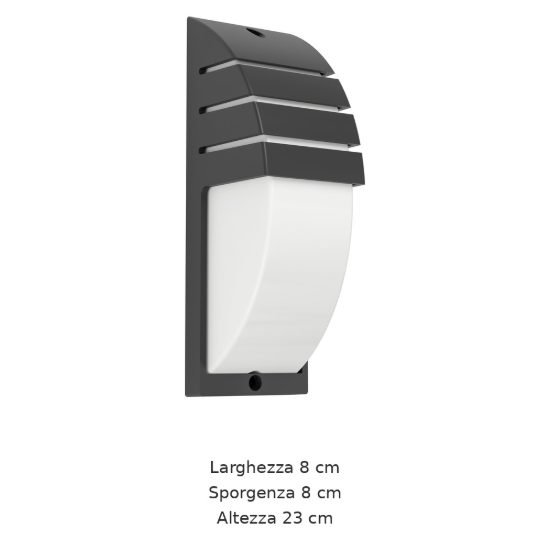 Eglo cimoneri e applique da esterno 8cm ip44 moderna rettangolare nera