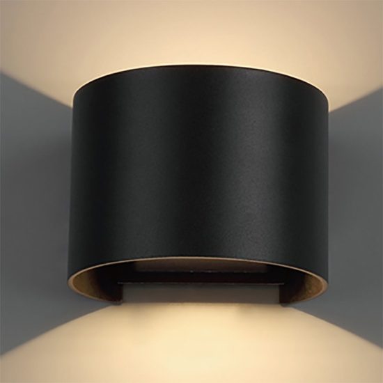 Applique da esterno moderna nera led 12w 2700k ip54 dimmerabile 14cm