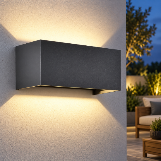 Applique da parete per esterno led 2700k ip54 dimmerabile grigio scuro