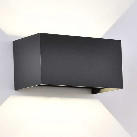 Applique da parete per esterno led 2700k ip54 dimmerabile grigio scuro