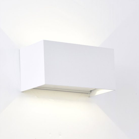Applique da esterno led 24w 2700k ip54 dimmerabile 20cm moderna bianca