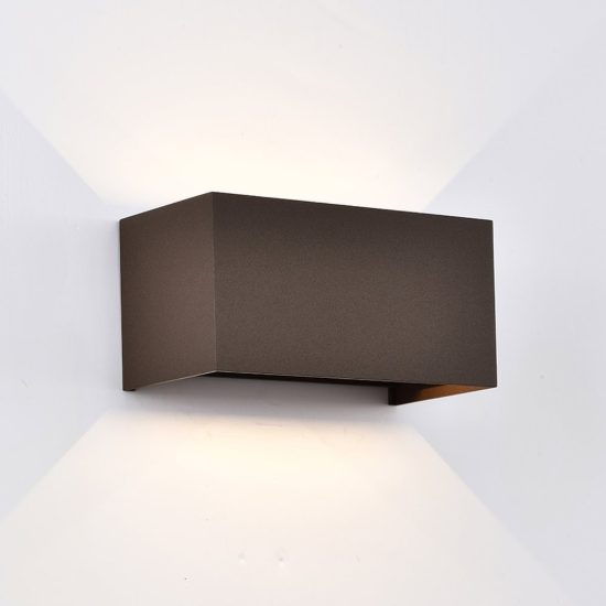 Applique da esterno moderna corten led 24w 2700k ip54 dimmerabile 20cm