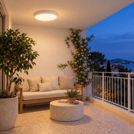 Eglo argolis 2 plafoniera da esterno led 20,5w 3000k 28,5cm ip44 moderna rotonda bianca