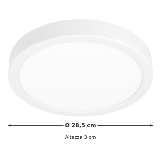 Eglo argolis 2 plafoniera da esterno led 20,5w 3000k 28,5cm ip44 moderna rotonda bianca