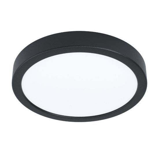Eglo argolis 2 plafoniera da esterno led 20,5w 3000k 28,5cm ip44 moderna rotonda nera