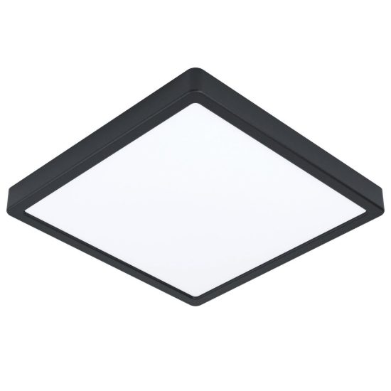 Eglo argolis 2 plafoniera da esterno led 20,5w 3000k 28,5cm ip44 moderna quadrata nera