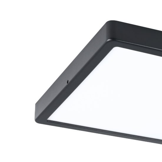 Eglo argolis 2 plafoniera da esterno led 20,5w 3000k 28,5cm ip44 moderna quadrata nera