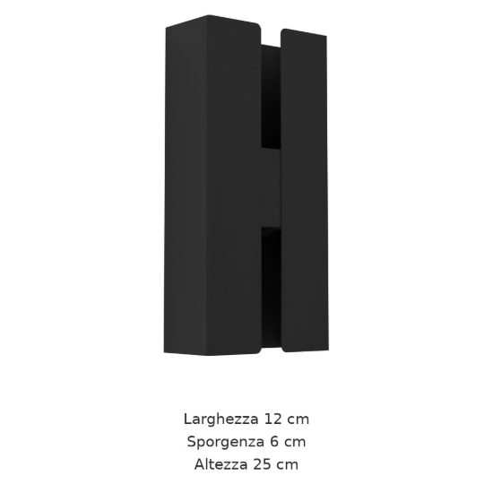 Eglo briscola applique da esterno led 8w cct 2700k 6000k 12cm ip44 moderna rettangolare biemissione nera