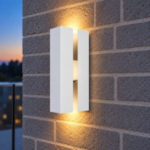 Eglo briscola applique da esterno led 8w cct 2700k 6000k 12cm ip44 moderna rettangolare biemissione bianca
