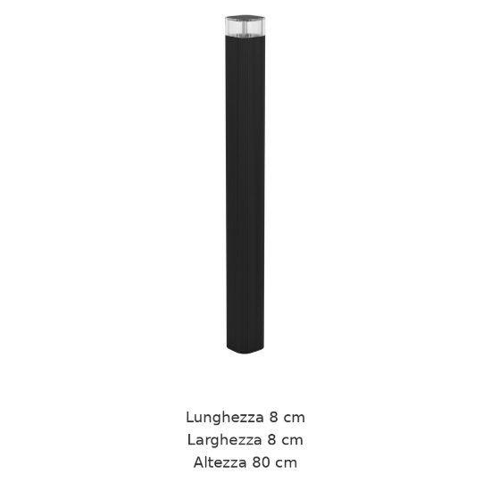 Eglo castelnuovo lampioncino da giardino 80cm ip65 moderno quadrato nero