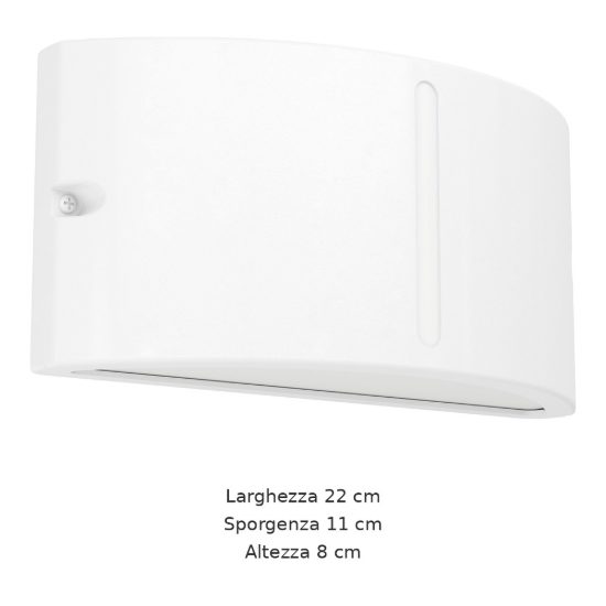 Eglo poggiarello applique da esterno 22cm ip54 moderna rettangolare con feritoia bianca