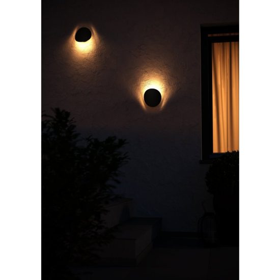 Eglo briale applique da esterno led 4,9w cct 3000k 6500k 19cm ip44 moderna ovale nera