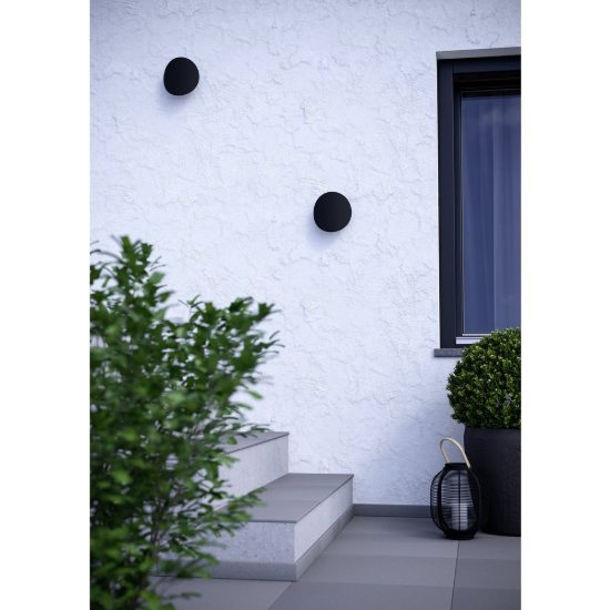 Eglo briale applique da esterno led 4,9w cct 3000k 6500k 19cm ip44 moderna ovale nera