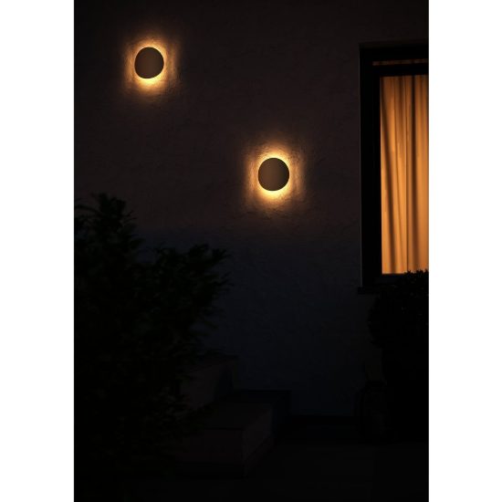 Eglo briale applique da esterno led 4,9w cct 3000k 6500k 19cm ip44 moderna ovale sabbia