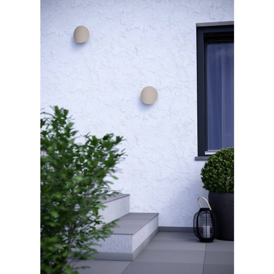 Eglo briale applique da esterno led 4,9w cct 3000k 6500k 19cm ip44 moderna ovale sabbia