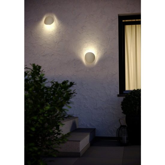 Eglo briale applique da esterno led 4,9w cct 3000k 6500k 19cm ip44 moderna ovale sabbia