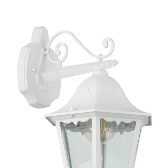 Eglo navedo applique da esterno 20cm ip44 classica a lanterna verso il basso bianca