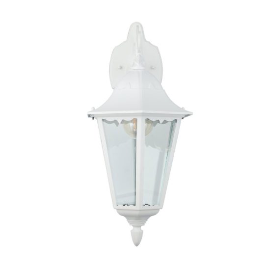 Eglo navedo applique da esterno 20cm ip44 classica a lanterna verso il basso bianca