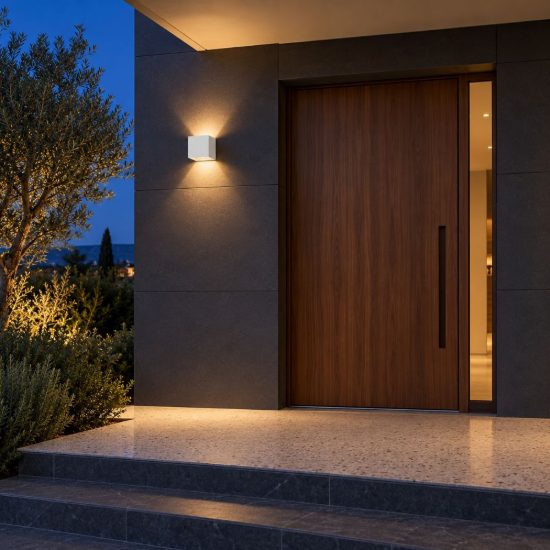Eglo calpino applique da esterno led 6,6w 3000k 10,5cm ip54 moderna quadrata biemissione bianca